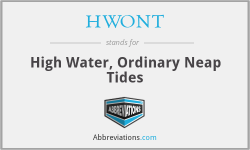 HWONT - High Water, Ordinary Neap Tides