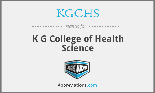 KGCHS - K G College of Health Science