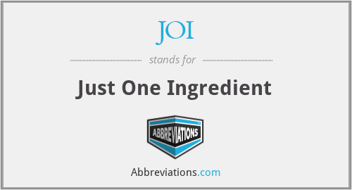 JOI - Just One Ingredient