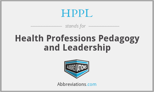 HPPL - Health Professions Pedagogy and Leadership