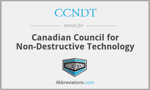 CCNDT - Canadian Council for Non-Destructive Technology