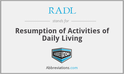 RADL - Resumption of Activities of Daily Living