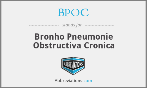 BPOC - Bronho Pneumonie Obstructiva Cronica