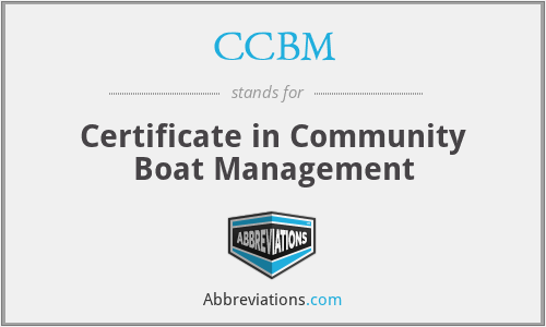 CCBM - Certificate in Community Boat Management
