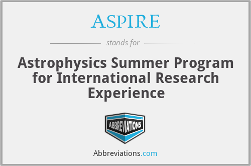 ASPIRE - Astrophysics Summer Program for International Research Experience