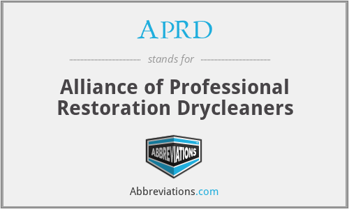 APRD - Alliance of Professional Restoration Drycleaners