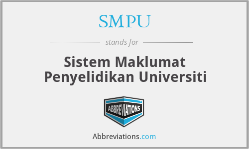 SMPU - Sistem Maklumat Penyelidikan Universiti