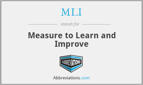 MLI - Measure to Learn and Improve