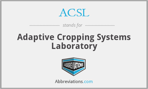 ACSL - Adaptive Cropping Systems Laboratory