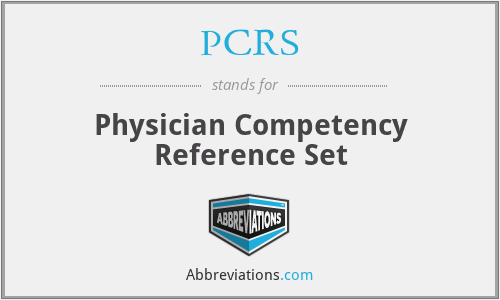 PCRS - Physician Competency Reference Set