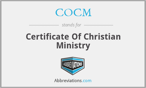 COCM - Certificate Of Christian Ministry