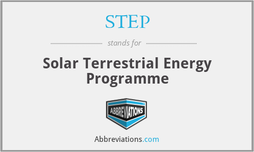 STEP - Solar Terrestrial Energy Programme