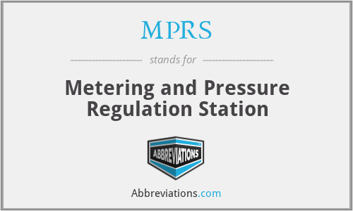 MPRS - Metering and Pressure Regulation Station