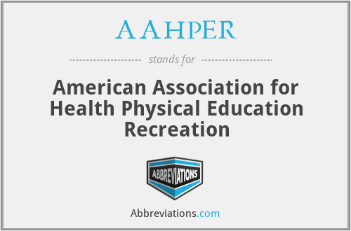 AAHPER - American Association for Health Physical Education Recreation