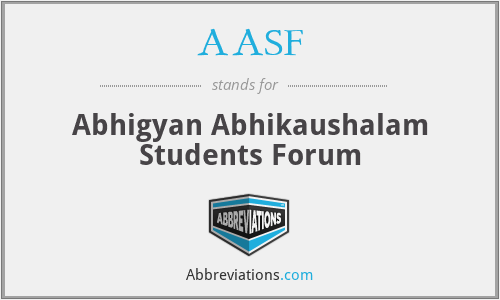 AASF - Abhigyan Abhikaushalam Students Forum