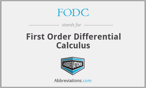 FODC - First Order Differential Calculus