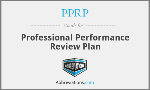 PPRP - Professional Performance Review Plan