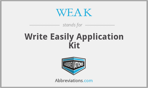 WEAK - Write Easily Application Kit