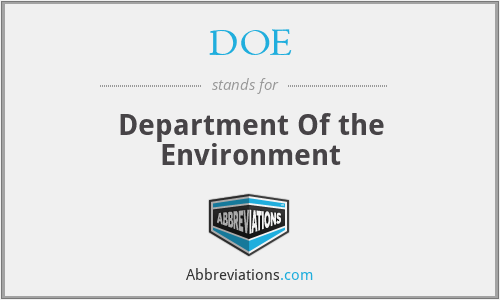 DOE - Department Of the Environment