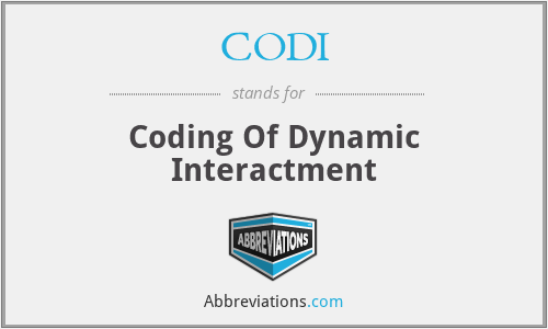 CODI - Coding Of Dynamic Interactment