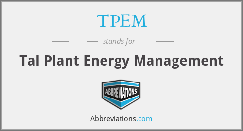 TPEM - Tal Plant Energy Management