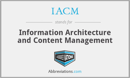 IACM - Information Architecture and Content Management
