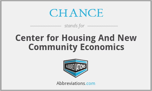 CHANCE - Center for Housing And New Community Economics
