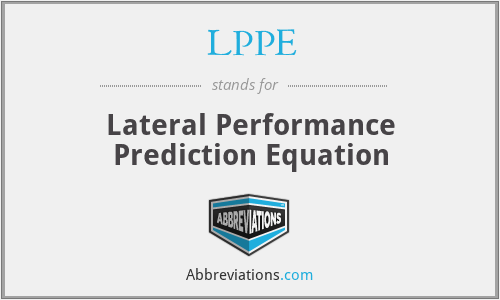 LPPE - Lateral Performance Prediction Equation