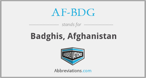 AF-BDG - Badghis, Afghanistan