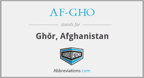 AF-GHO - Ghōr, Afghanistan