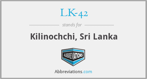 LK-42 - Kilinochchi, Sri Lanka
