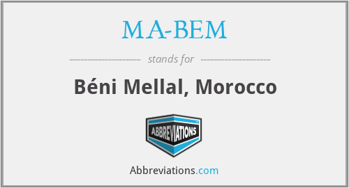 MA-BEM - Béni Mellal, Morocco