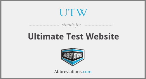 UTW - Ultimate Test Website