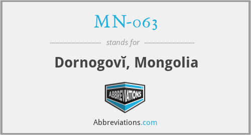 MN-063 - Dornogovĭ, Mongolia