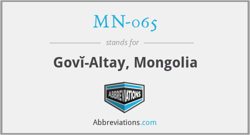 MN-065 - Govĭ-Altay, Mongolia