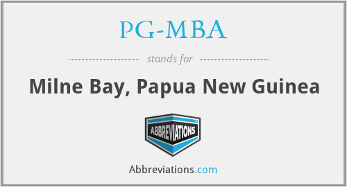 PG-MBA - Milne Bay, Papua New Guinea