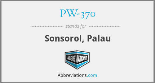 PW-370 - Sonsorol, Palau