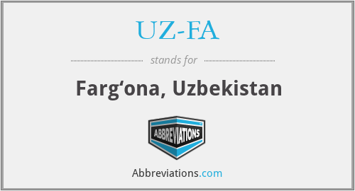 UZ-FA - Farg‘ona, Uzbekistan