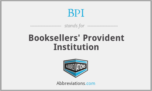 BPI - Booksellers' Provident Institution