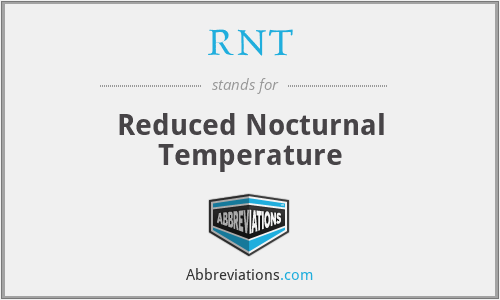 RNT - Reduced Nocturnal Temperature