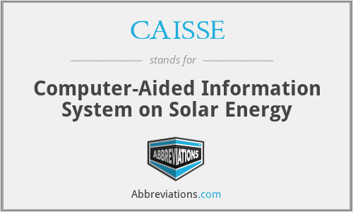 CAISSE - Computer-Aided Information System on Solar Energy