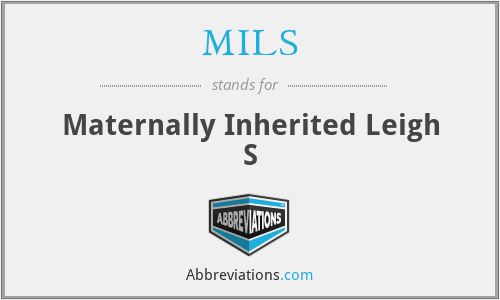 MILS - Maternally Inherited Leigh S