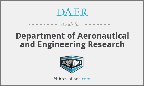 DAER - Department of Aeronautical and Engineering Research
