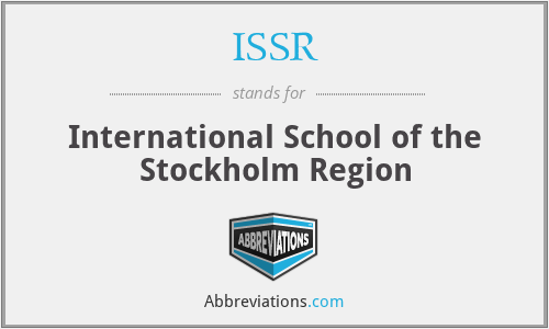 ISSR - International School of the Stockholm Region