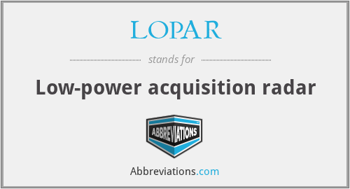 LOPAR - Low-power acquisition radar