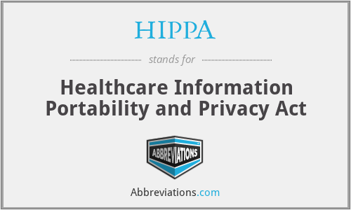 HIPPA - Healthcare Information Portability and Privacy Act