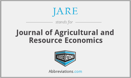 JARE - Journal of Agricultural and Resource Economics