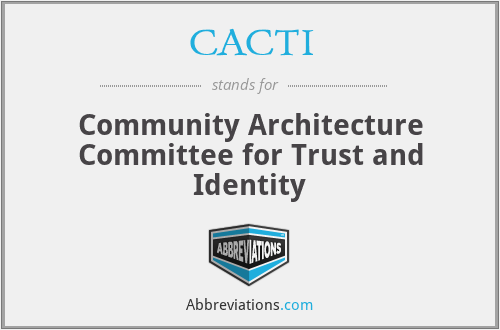 CACTI - Community Architecture Committee for Trust and Identity