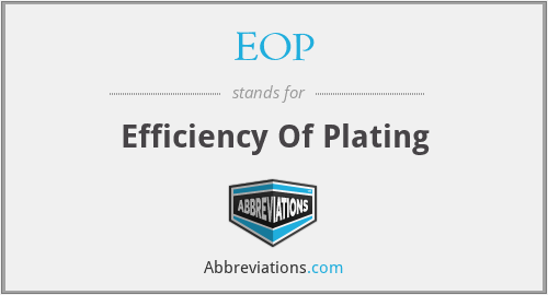 EOP - Efficiency Of Plating