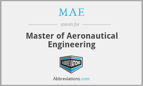 MAE - Master of Aeronautical Engineering